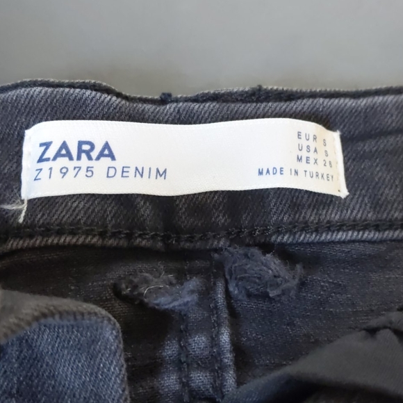 Zara Black Distressed Mini Skirt S - Picture 4 of 5
